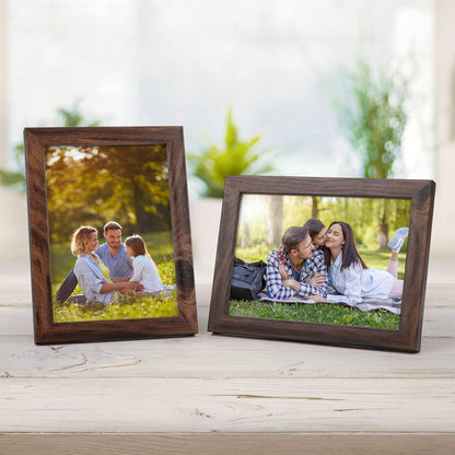 5X7 Picture Frame Brown Set of 12, Multi Rustic Walnut Wood-Color 5 by 7 Photo Frames Bulk for Wall or Tabletop Display3