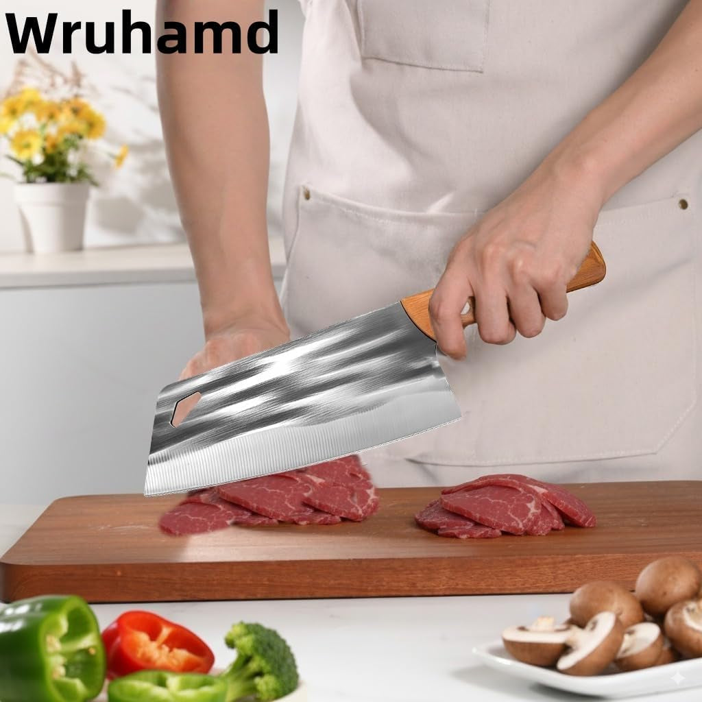 kitchen-knife-set-solid-wooden-2pcs-hand-forged-meat-cleaver-knife