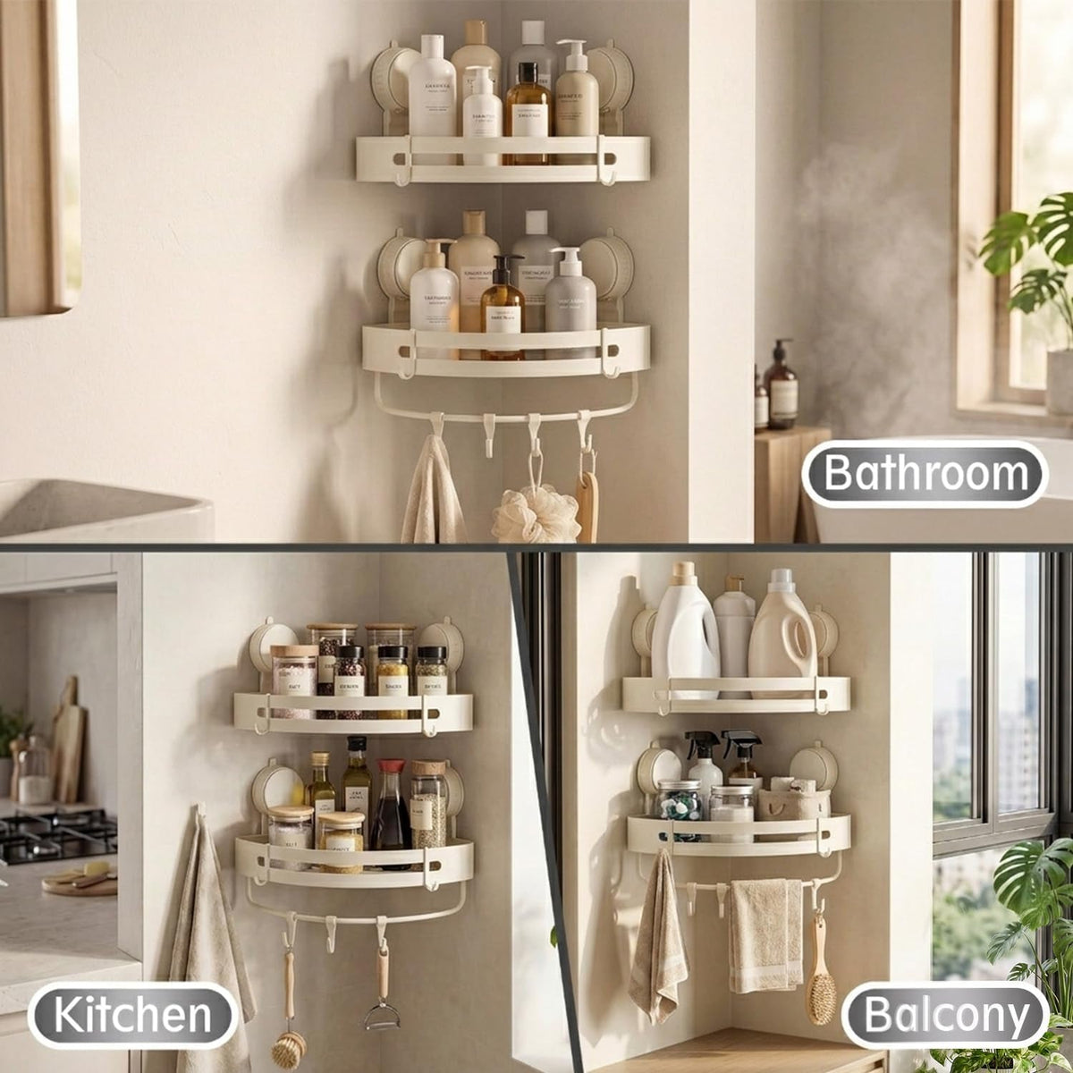 suction-cup-shower-caddy2-pack-cream-white-single-1-77-inches-high-no-drilling-aluminum-bathroom-organizer-with-towel-bar-hooks-moder-wall-shower-shelf-and-storage-decor