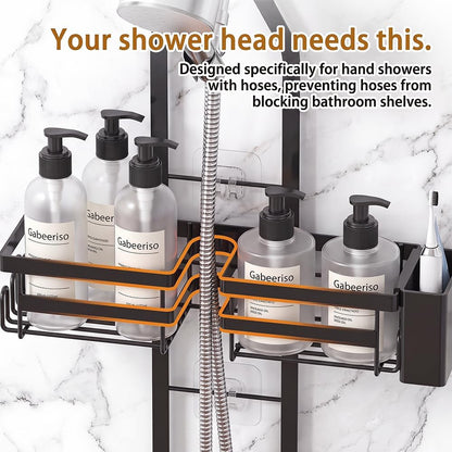 Shower Caddy Hanging Overhead, Adjustable Organizer, Black3