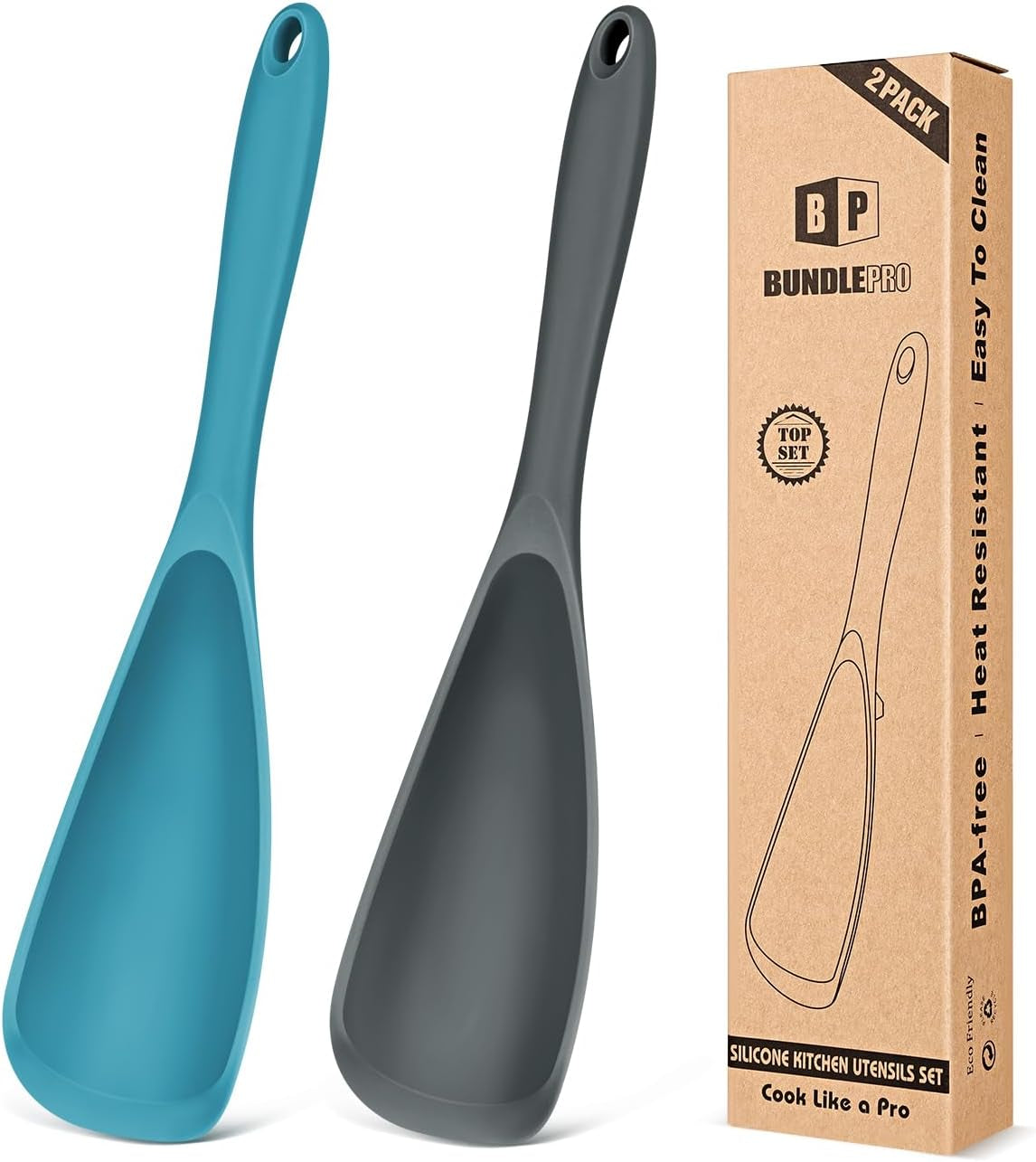 pack-of-2-cooking-spoons-for-non-stick-cookware-multifunction-spatula-spoon-bpa-free-one-piece-design-suitable-for-scooping-scraping-serving-and-mixinggray-blue