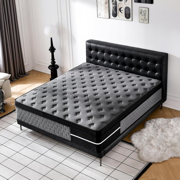 Queen Size Mattress 12 Inch, Hybrid Mattress in a Box, Individually Pocket Springs, Medium Firm Feel for Pressure Relief, Breathable Comfort, Certipur-Us Certified7