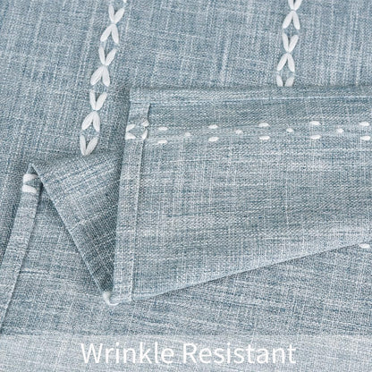Blue and White Striped Tablecloth Linen Square Tablecloth 53X53 Inch2