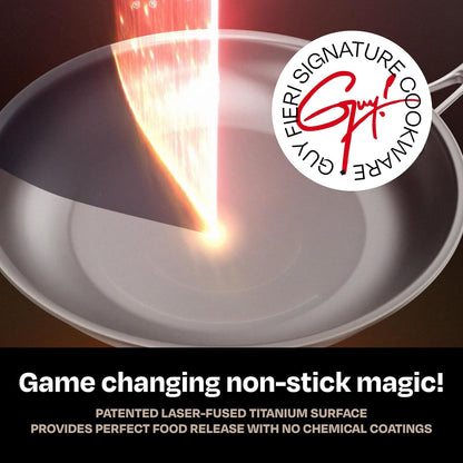 Laser Titanium 10" Fry Pan | Non-Stick, Made without PFAS, PTFE or PFOA, 3X More Durable, Dishwasher & Oven Safe3