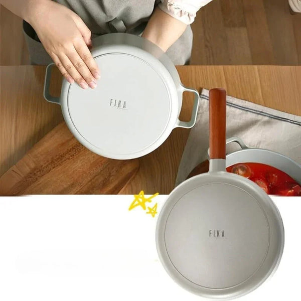 FIKA Nonstick 10-Inch Stir Fry Wok with Wood Handle, Healthy Cooking Induction Compatible Cookware for All Stovetops, Kitchen Essential Nonstick Ceramic Coating Skillet, Made in Korea ( 26Cm Wok )8