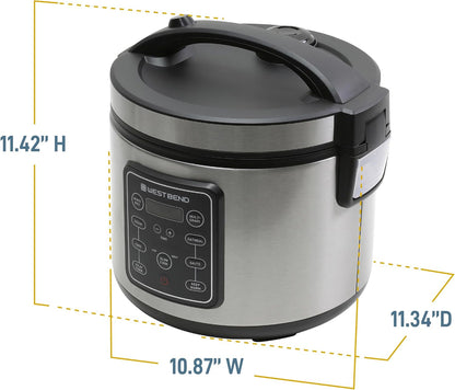Rice & Grain Multi Cooker Programmable with 9 Preset Functions, Features Delay Start and Keep Warm Functions and Steam Basket, 20 Cups Cooked (10 Cups Uncooked), Stainless Steel8