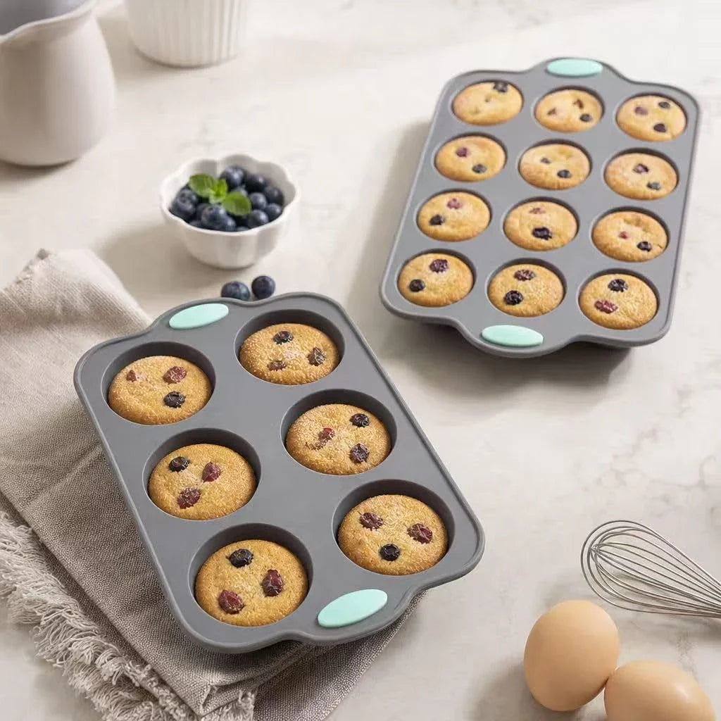 gray-green-silicone-bakeware-set-of-3-round-flower-pan-6-12-cavity-pastry-trays-for-household-baking