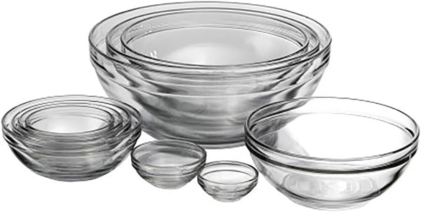10 Piece Mixing Bowl Set, Nesting Serving Bowls & Mixing Bowls (1 Oz, 2 Oz, 4 Oz, 6 Oz, 10 Oz, 16 Oz, 1 Qt, 1.5 Qt, 2.5 Qt, 3.5 Qt)1
