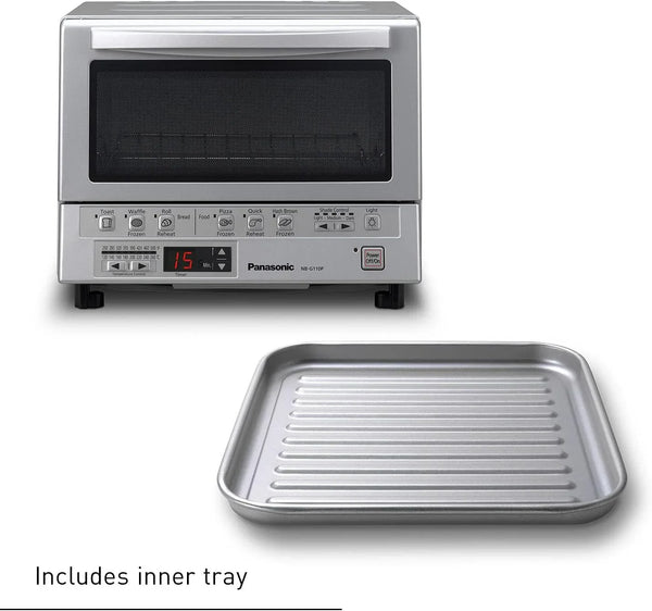 Panasonic Flashxpress Toaster Oven Countertop, 4-Slice Small Toaster Oven Compact Size with Double Infrared Heating, 6 Auto Cook Options and Precise Temperature Control, 1300W - NB-G110P (Silver)7