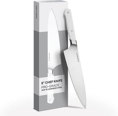 8 Inch Chef Knife, AUS-10 Japanese Stainless Steel - White1