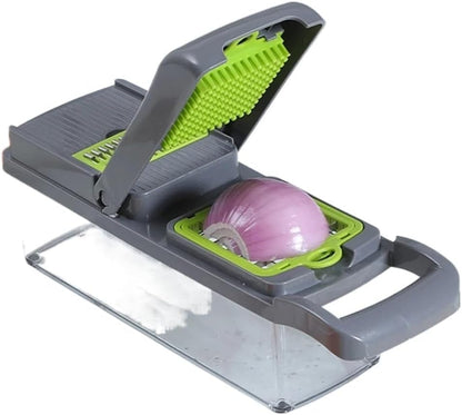 Vegetable Cutter Slicer with Drain Basket Potato Peeler Carrot Grater Kitchen Tool Set(16 in 1)1