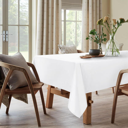 Rectangle Tablecloth - 70 X 108 Inch - Waterproof Stain and Wrinkle Resistant Washable Table Cloth, Decorative Fabric Table Cover for Kitchen Dining Room Party and Outdoor Use, White4