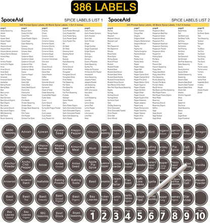 Spice Drawer Organizer with 28 Spice Jars, 386 Spice Labels, 4 Tier Seasoning Rack Tray Insert for Kitchen Drawers, 13" Wide X 17.5" Deep7