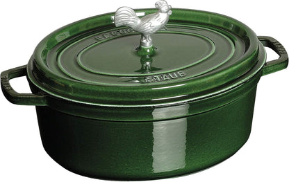 Staub Cast Iron 5.75-Qt Coq Au Vin Cocotte - Basil1