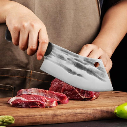 Meat Cleaver,Cleaver Knife 5.5Inch Cleaver Knife Handmade Forged Stainless Steel Meat Fish Fruit Vegetables Slicing Kitchen Chef Knife Butcher Hunting Knife, LAMAJIGA58445