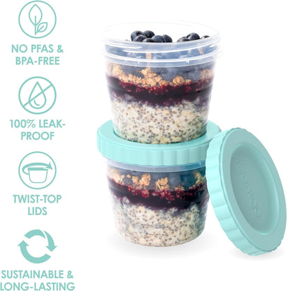 Bentgo Prep - 20 Piece 16 Fl Oz Leak-Proof Deli Containers with Lids, Food Storage for Meal Prep, Twist-Top, Reusable, PFAS & Bpa-Free, Stackable, Microwave, Freezer, & Dishwasher Safe (Sea Blue)4