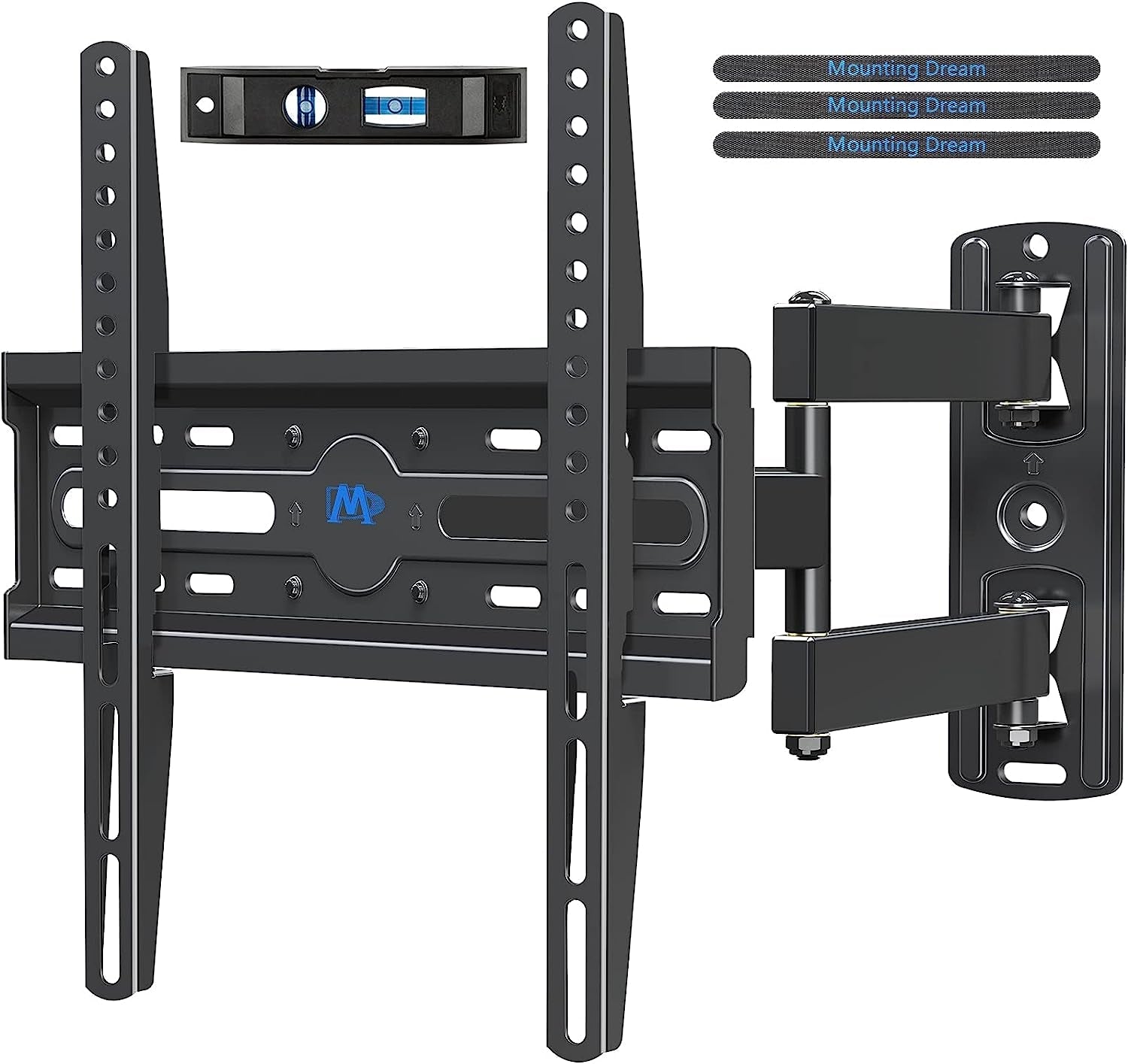tv-wall-mount-swivel-and-tilt-for-26-55-inch-tv-up-to-60-lbs-tv-mount-perfect-center-design-full-motion-tv-mount-bracket-with-articulation-max-vesa-400x400mm-md2377