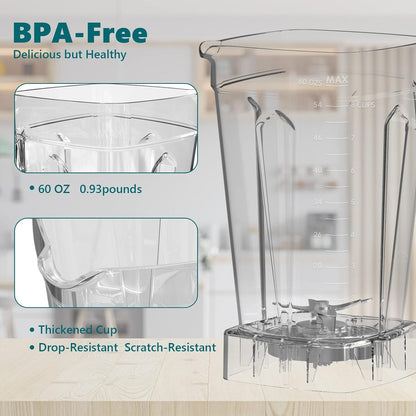 Blender 1800W, High Speed Countertop Blender with 60Oz Bpa-Free Jar | Durable Stainless Steel Blades, Ice Crushing Smoothie Maker for Shakes, Nuts, Frozen Fruits, Dishwasher Safe5