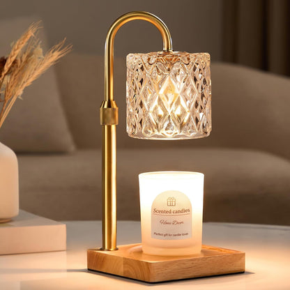Amber Candle Warmer Lamp with Timer,Wax Melt Warmer Housewarming Gifts1