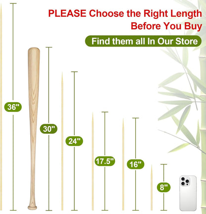 Bamboo Smores Sticks (50 Pcs), 17.5" Marshmallow Roasting Sticks for Fire Pit, 5Mm Heavy Duty Wooden Skewers for Smore Hot Dog Barbecue Thick Sticks for Campfire Grilling Camping Bonfire4