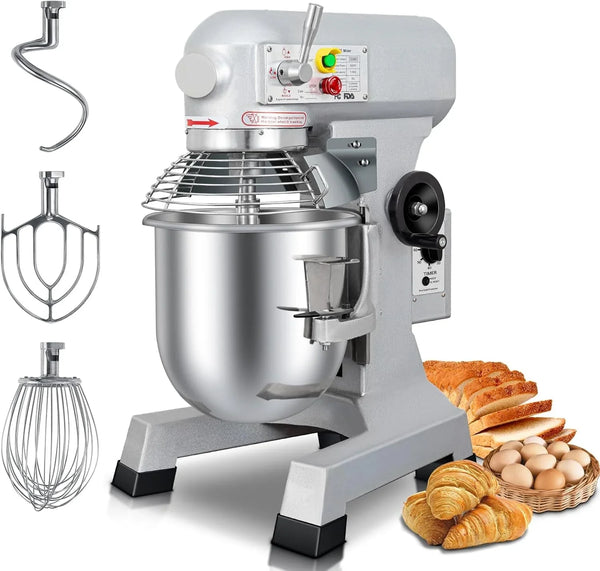 15Qt Commercial Mixer, Commercial Food Mixer 3 Adjustable Speeds with Timing Function, Heavy Duty Stand Mixer with Stainless Steel Bowl for Bakery Pizzeria Bread Dough (Upgraded)1