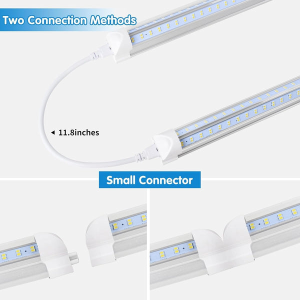 Led Shop Light 2Ft,Led Shop Light,25W 6500K 3200LM Clear Cover,T8 LED Light Fixture,Ceiling and Utility Shop Lights,Linkable Light Fixture for Room,Garage,Workbench,Warehouse(2-Pack)4
