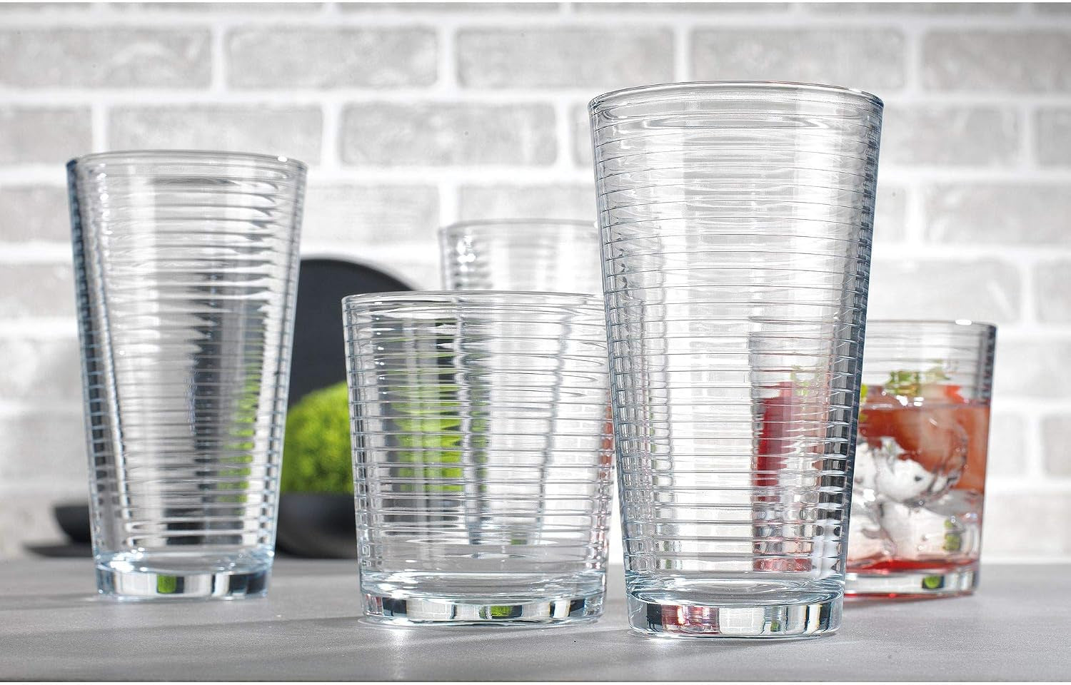 set-of-16-heavy-base-ribbed-durable-drinking-glasses-includes-8-cooler-glasses-17oz-and-8-rocks-glasses-13oz-clear-glass-cups-elegant-glassware-set
