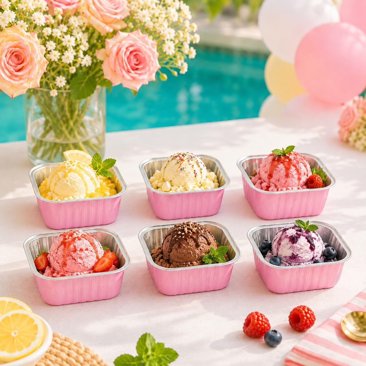 mini-cake-pans-with-lids-50-pack-pink-5oz-for-picnic-desserts-good-for-fudge-gelatin-desserts-baked-custard-and-cold-treats-clear-top-helps-buyers-see-the-finished-look