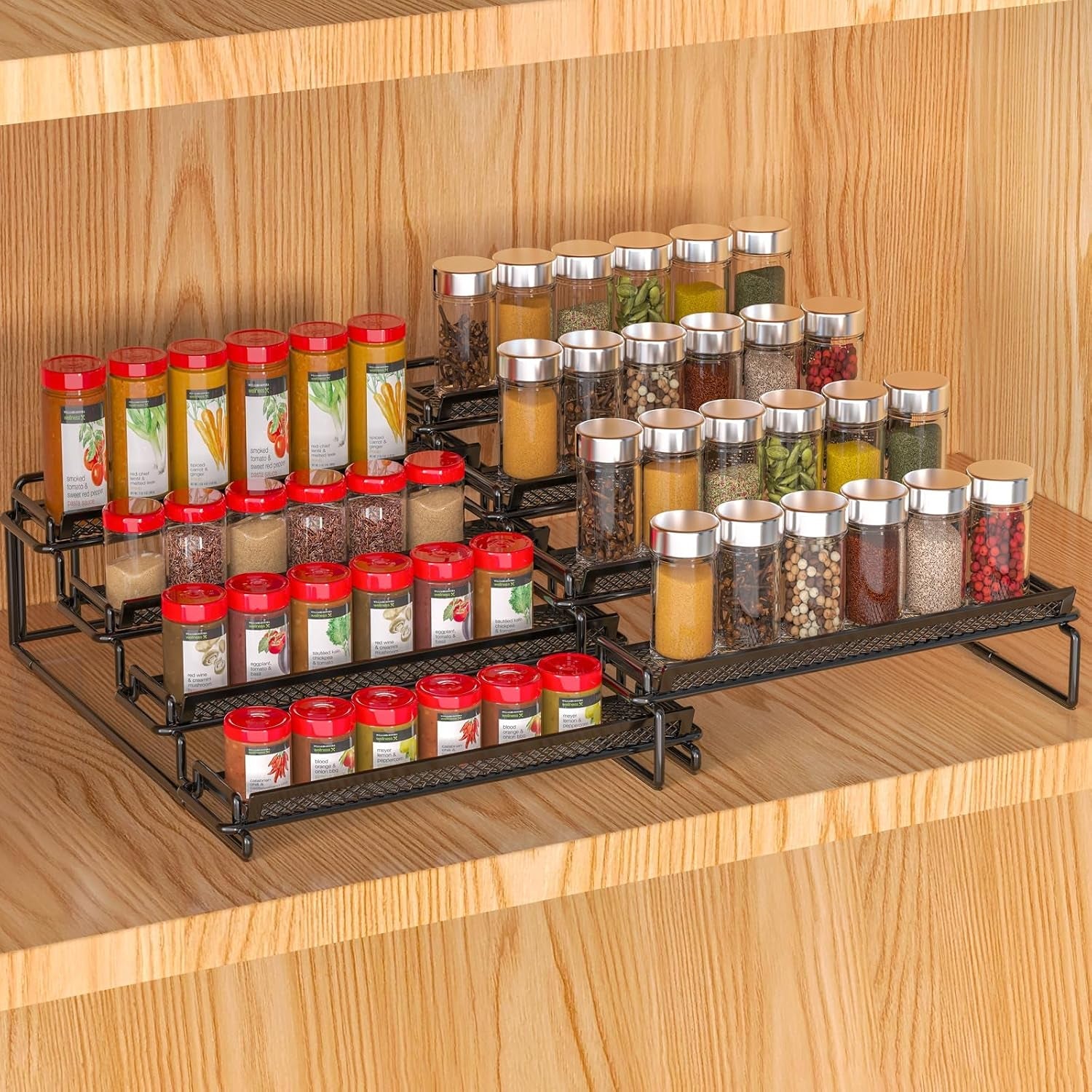 2-pack-spice-rack-organizer-for-cabinet-4-tier-black-s-l-seasoning-organizer-rack-for-inside-cabinets-countertop-pantry-storage