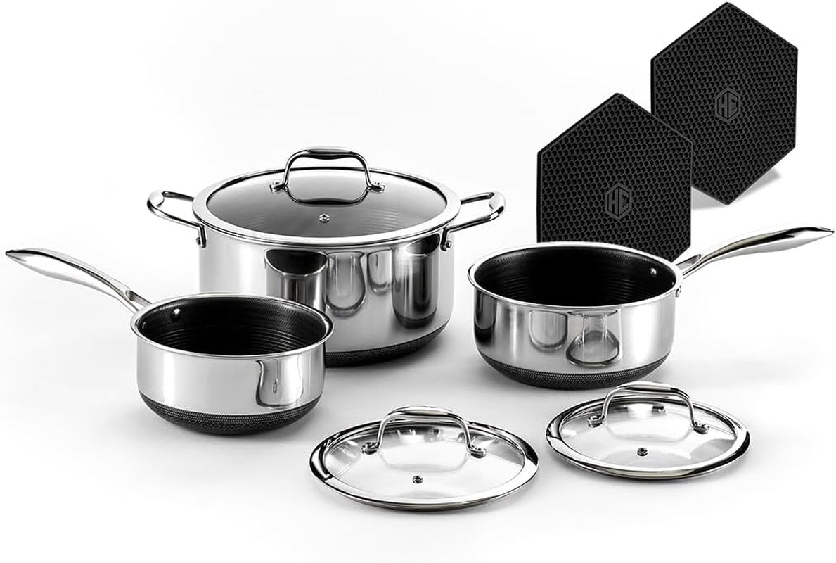hexclad-hybrid-nonstick-6-pc-pot-set-trivets-2-3-and-8-qt-pots-lids-stay-cool-handles-dishwasher-and-oven-safe-compatible-with-all-cooktops-induction-ready