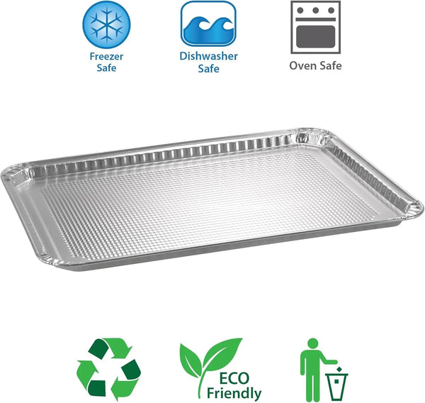 Aluminum Pans Half Size Textured Cookie Sheet 15 Count Durable Nonstick Baking Sheets 15.87" X 11" - Sheet Pan, Baking Tray, Cookie Sheets, Foil Pans, Foil Trays, Sheet Baking Pans4