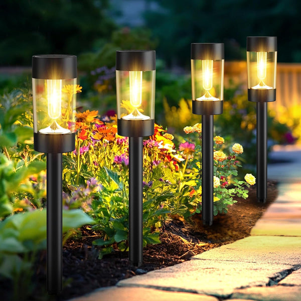 Solar Pathway Lights Outdoor Waterproof, 12 Pack, Warm White1
