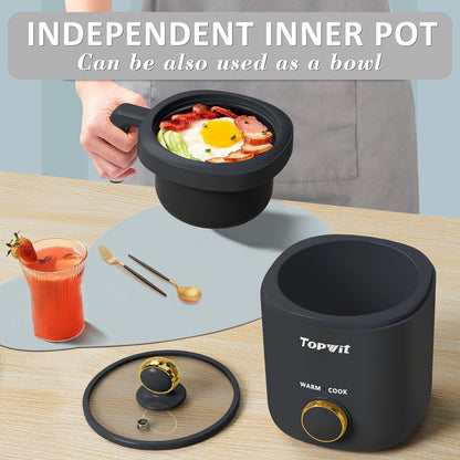 Rice Cooker Small 2-Cup Uncooked, Mini Rice Cooker, Removable Pot | 1.2L, Nonstick Pot, Bpa-Free, One-Touch Operation, Auto Keep Warm, Ideal for Dorm, Office & Travel, Compact & Portable, Grey2
