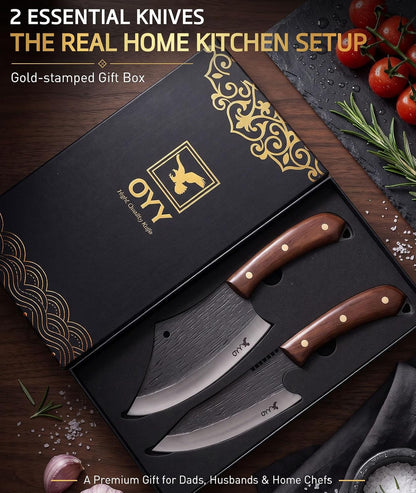 2PCS Kitchen Knife Set, Heavy Duty Meat Cleaver Chef Knife2