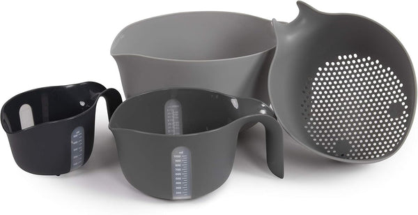 4-Piece Nested Mixing Bowl Set, Gray Assortment, GMBS4-432, 4 Pieces4