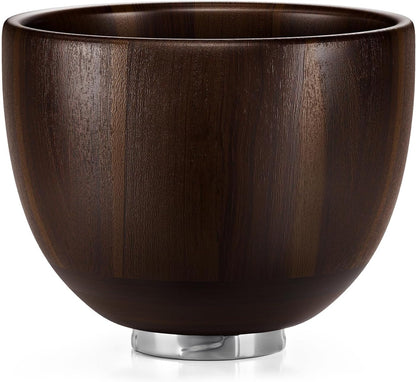Wooden Bowl for Mixer - Kitchen Space Aid Acacia Wood Mixing Bowls Holder for Stand Mixer, Compatible with 4.5 & 5 QT Tilt-Head Models Kitchen, Dark Wood1