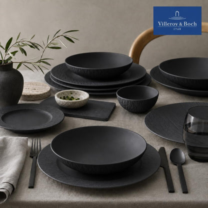 Villeroy & Boch Manufacture Rock 12 Piece Dinnerware Set, Matte Black7