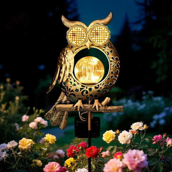Solar Garden Lights Outdoor Decor,Owl Figurine Light Stake,Garden Decorative for Patio,Yard,Landscape,Gardening Gift Ideas for Mom Grandma1
