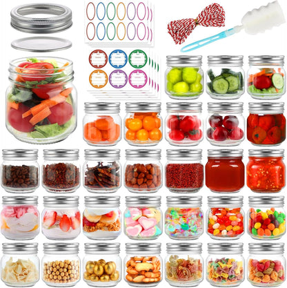 30 Pack Mason Jars 8 Oz with Lids, Half Pint Canning Jars | Small Glass Jars with Lids and Bands for Honey Jelly Jam Crafts1