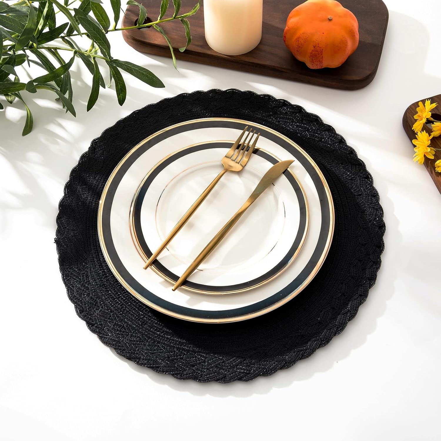 round-placemats-set-of-4-boho-braided-border-15-inch-circle-place-mats-washable-fabric-table-mats-for-kitchen-dining-table-black