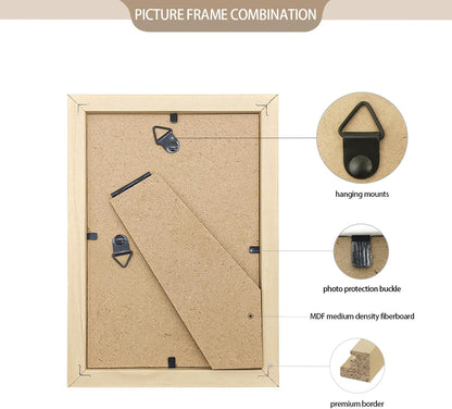 Set of 50 Picture Frame Bulk Photo Frames Wall Mounting Simple Photo Frames Multi Picture Frames for Wall or Tabletop, 4X6 Inch Natural4