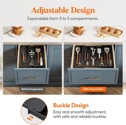 Utensil Organizer for Kitchen Drawers, Expandable Utensil Tray5