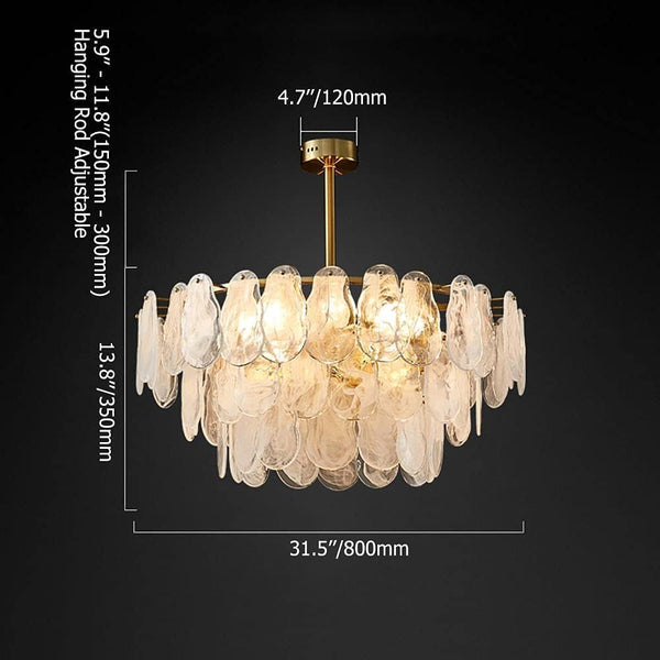 Chandelier Gold Multi-Tier Lantern Pendant Lighting, Cloud Glass Entryway Chandeliers for Foyer Hanging Ceiling Light Fixtures (8-Light)3