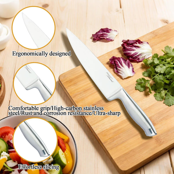 Knife Block Set Kitchen Knives Built-In Sharpener4