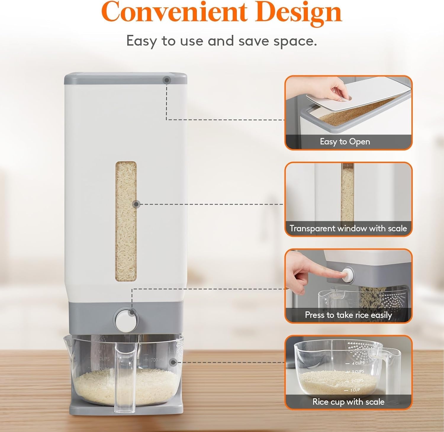 rice-dispenser-25-lbs-airtight-storage-with-measuring-cup-grey