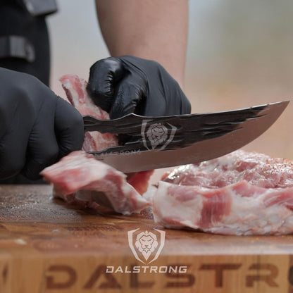 Chef Knife - 8 Inch - Barbarian Series - Premium Swedish 14C28N High Carbon Stainless Steel - Black Brown Stabilized Wood Handle - Chef'S Knife Kitchen - Sheath Included7