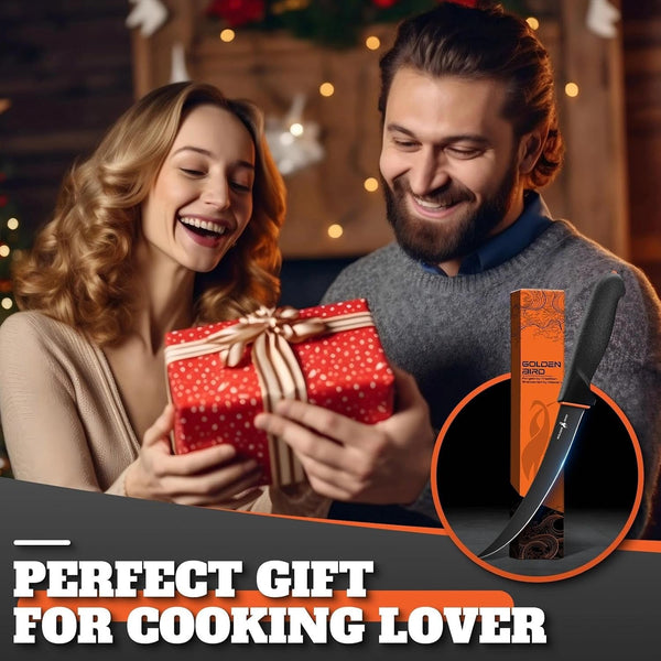 6 Inch Curved Boning Knife for Meat Cutting with Non‑Slip Grip5