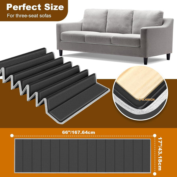 Heavy Duty Couch Cushion Support Board to Fix Sagging Sofas, 17"X66" Sofa, Thick Boards Add Strong Seat Supports, Stays in Place, Replacement Stuffing under Couches, Black4