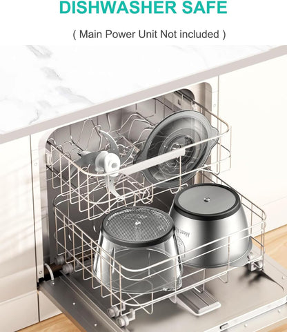 IRIITCH Food Processor with LED Timer, 800W Electric Chopper | 2 Bowls (12-Cups Glass Bowl+12 Cups Stainless Steel Bowl), 2 Set 6 Bi-Level S-Blades8