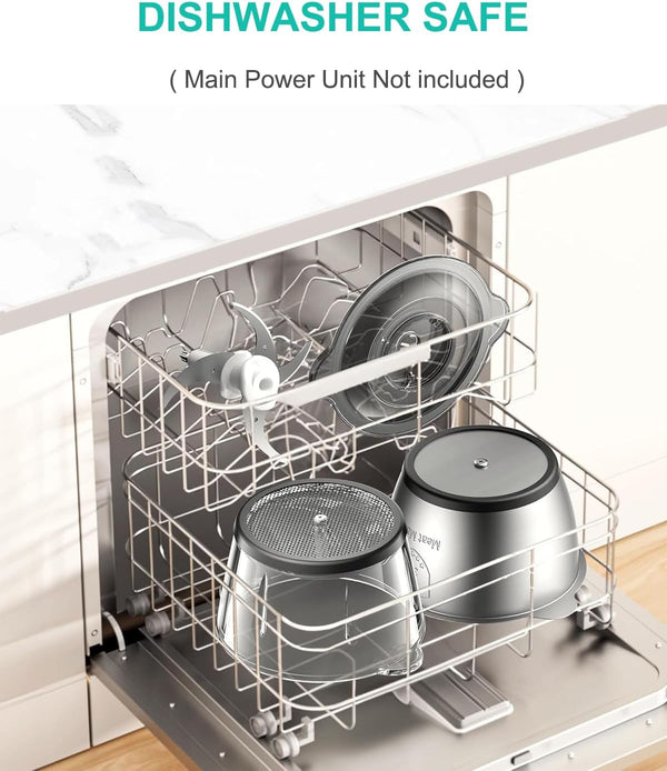 IRIITCH Food Processor with LED Timer, 800W Electric Chopper | 2 Bowls (12-Cups Glass Bowl+12 Cups Stainless Steel Bowl), 2 Set 6 Bi-Level S-Blades8